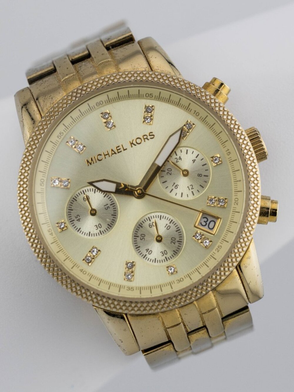 Michael Kors MK5676 Ritz Crystal Quartz Analog Women's Watch New Battery